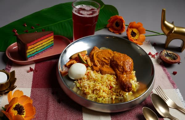 Deepavali food offers at IKEA Swedish Restaurant - chicken curry biryani set, rainbow cake and free cold drink