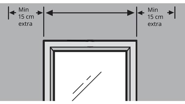 Diagram showing how to measure your window correctly.