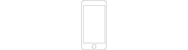 Dibujo en blanco y negro de un smartphone como símbolo de control de los productos de domótica de IKEA a través de la aplicación. 