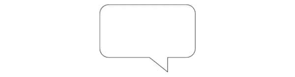 Dibujo en blanco y negro de una burbuja de diálogo como símbolo del control por voz de los productos de domótica de IKEA. 