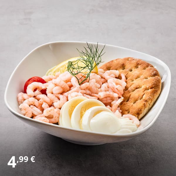 Dish at the Swedish Restaurant: Skagen shrimp sandwich, 4.99€