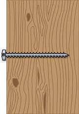 Drywall or plaster with available wood stud