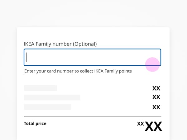 Earn points when you key in your IKEA Family points at check out