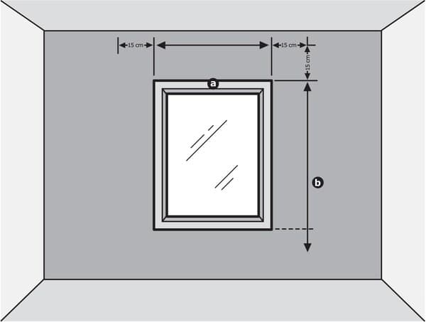 Eine Abbildung eines Fensters ist zu sehen in der gezeigt wird wie man richtig die Vorhänge fürs Fenster misst.