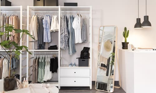 ELVARLI open wardrobe with clothes