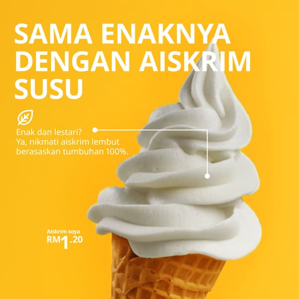 Enak dan lestari? Ya. nikmati aiskrim  lembut berasaskan tumbuhan 100%