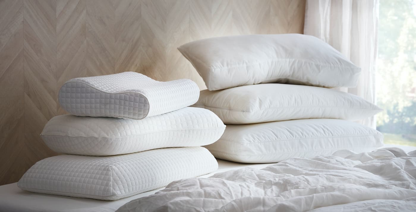 Ergomonic pillows stacked