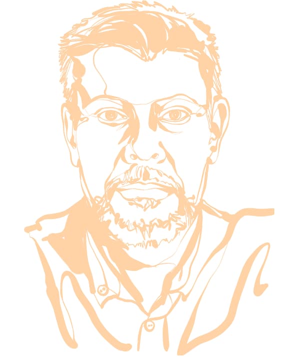 Face-focused sketch of IKEA Global Wood Supply Forestry Manager, Ulf Johansson: hint of a smile, short hair.