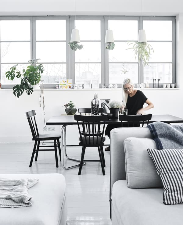Fiona at her vintage dining table.