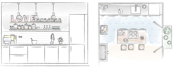 Floorplan of Libertad’s kitchen.
