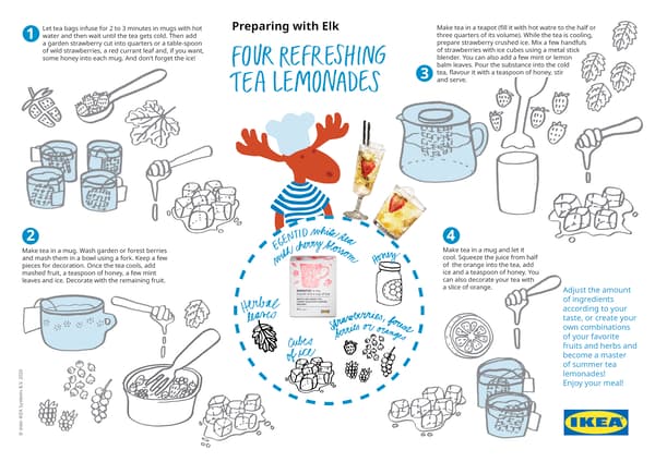 Four refreshing tea lemonades.