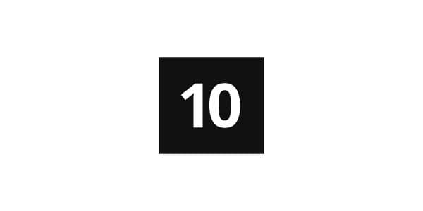 Free 10-year warranty icon.