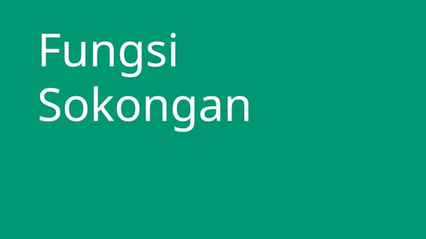 Fungsi Sokongan
