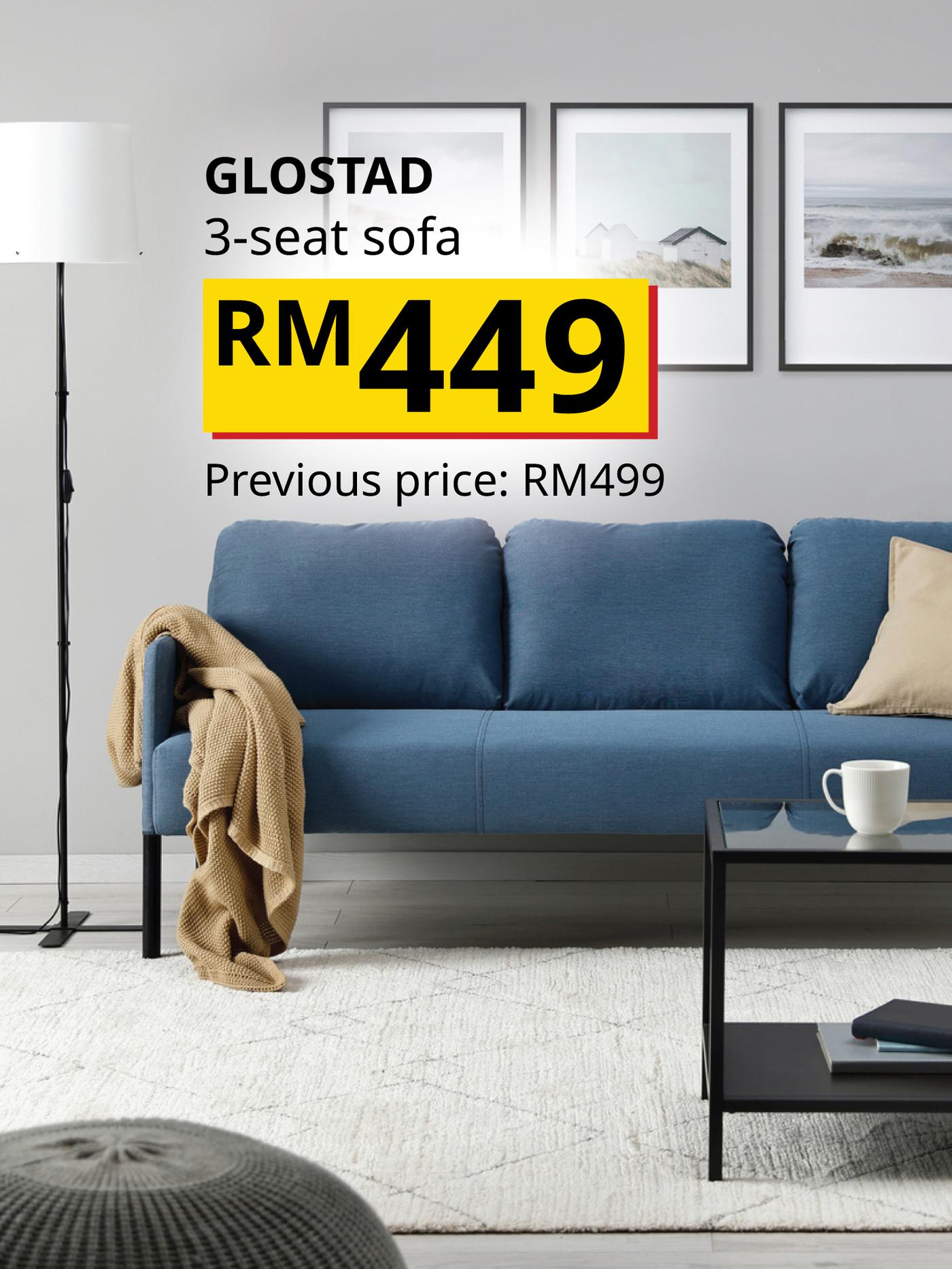 GLOSTAD 3 seat sofa