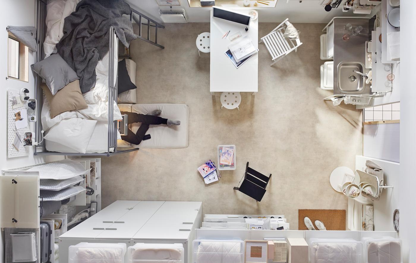 Got dinner company? Try an extendable table such as IKEA VANGSTA in white melamine.