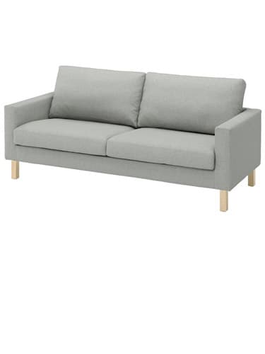 Grå 3-personers sofa.