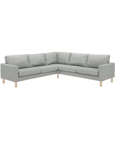 Grå hjørnesofa.