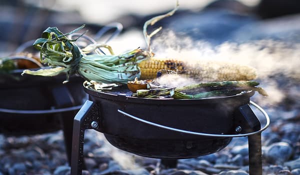 Grillieren mit Holzkohlegrill