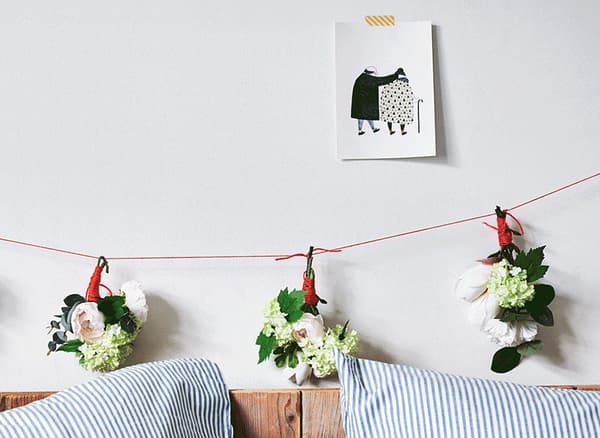 Guirlande de fleurs facile à réaliser à la manière IKEA