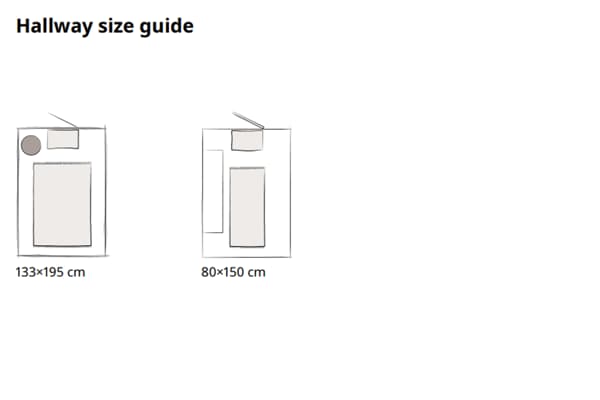 Hallway rug size guide 2 different setups 