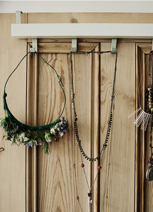 Hang accessories and necklaces from hooks