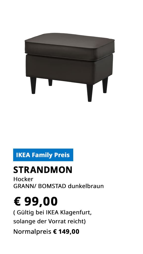  Hocker Strandmon, Grann/Bomstad dunkelbraun, statt € 149 zum IKEA Family Preis von €99.