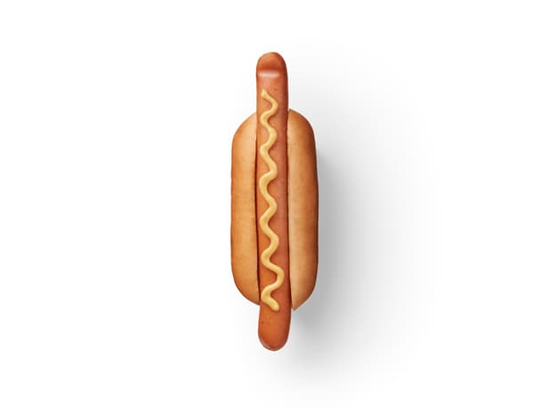 Hot dog in bread with mustard