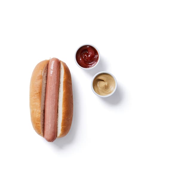 Hot dog with condiments