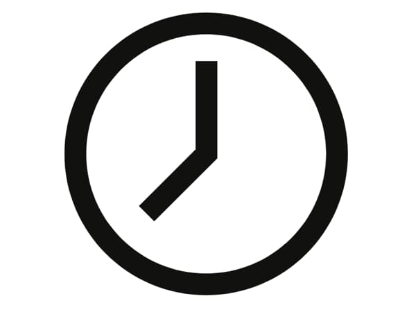 Iconografía de reloj negro con fondo blanco