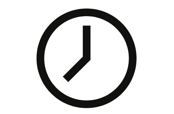 Iconografía de reloj negro con fondo blanco