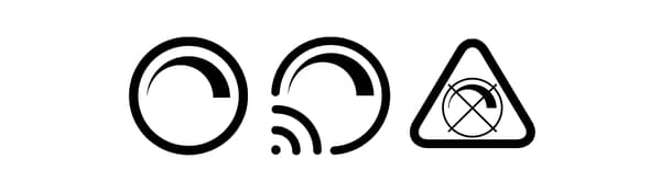 Icons for Dimmable, Wirelessly dimmable and Non-dimmable