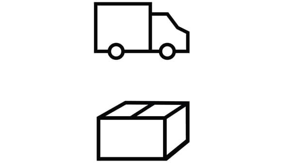 Icons of a delivery truck and a parcel