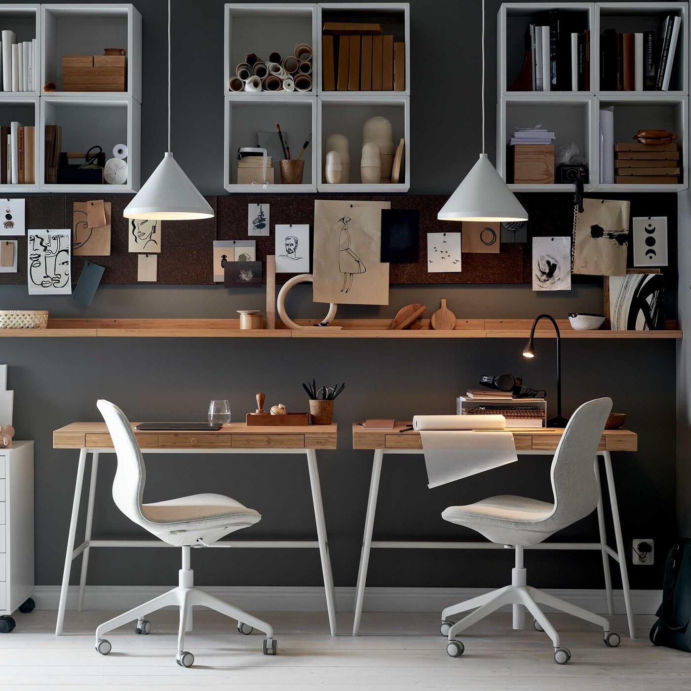 Ideas for a smart, small home workspace in the hallway