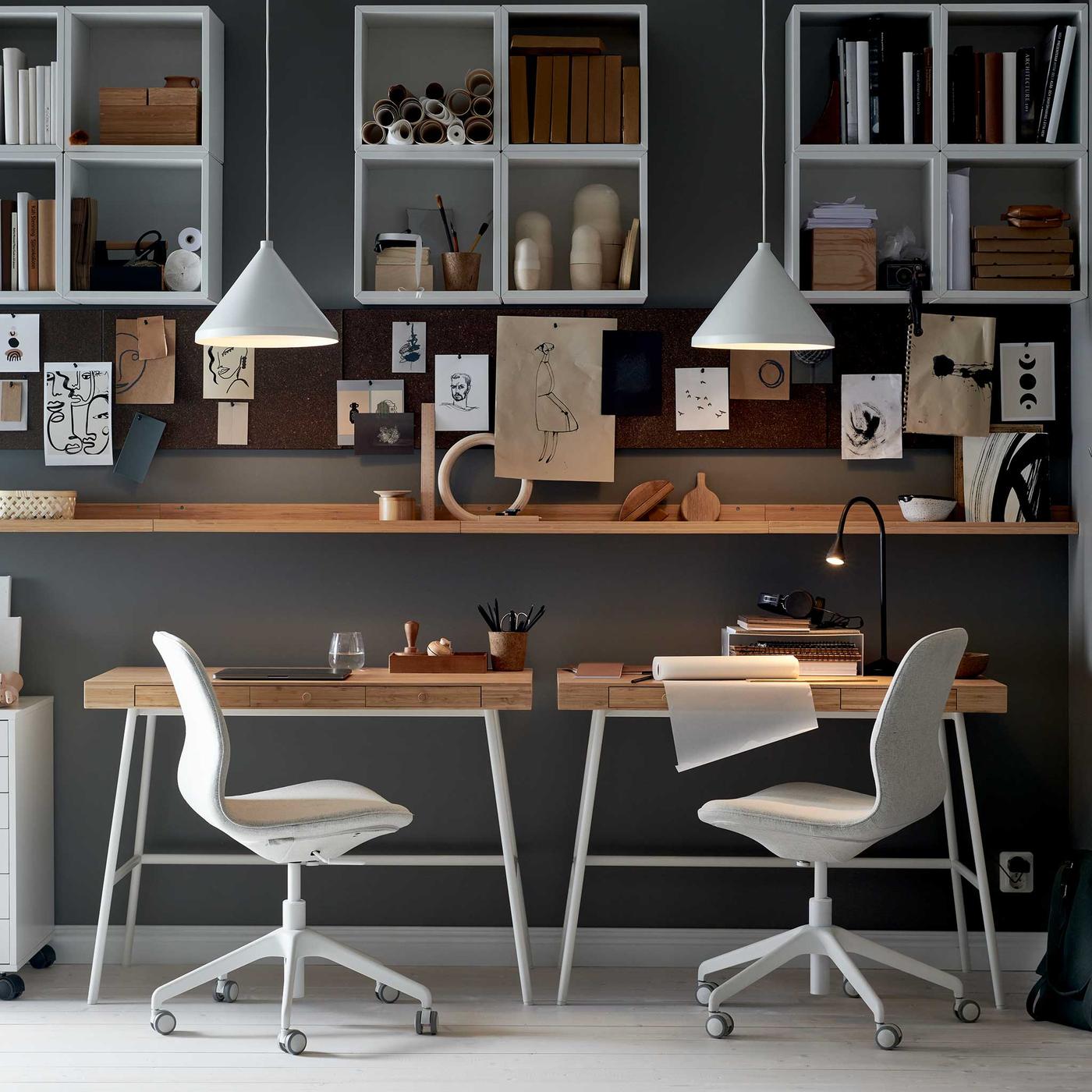 Ideas for a smart, small home workspace in the hallway.