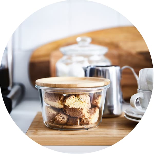 IKEA 365+ glass container with bamboo lid