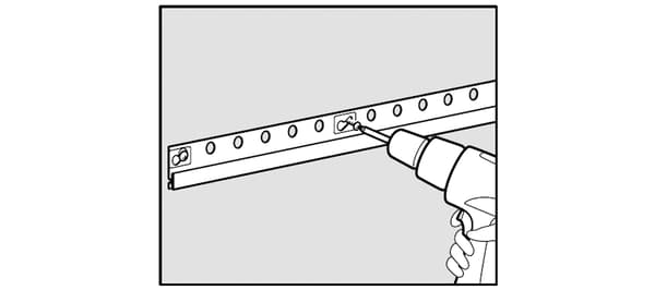 IKEA end rail drilling.