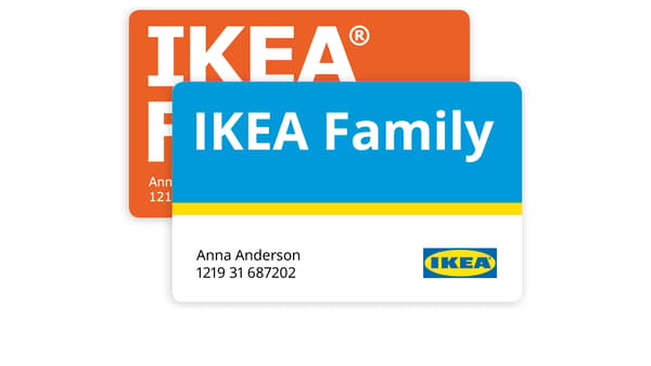 IKEA Family plastic cards.