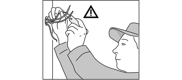 IKEA kitchen electrical connections.
