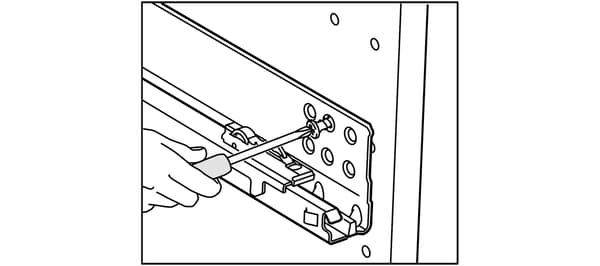 IKEA kitchen interior drawer slides.