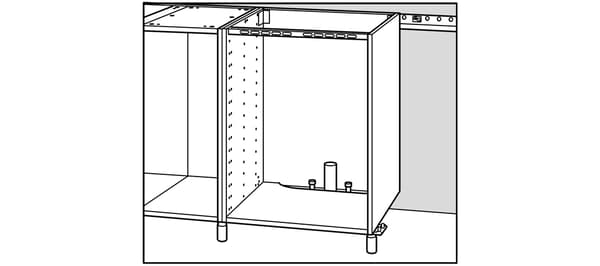 IKEA kitchen plumbing alignment.