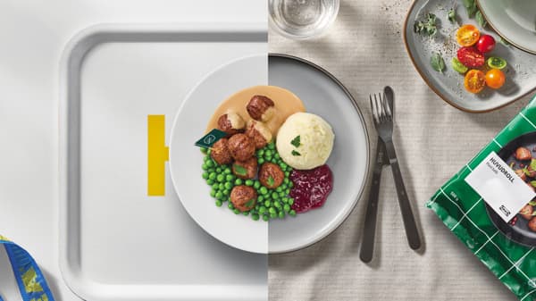 ikea kuličky na tácku v restauraci