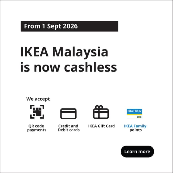 IKEA Malaysia is now cashless banner