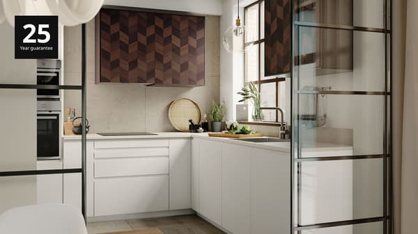 IKEA METOD kitchen with HITTARP doors and MAXIMERA drawers.