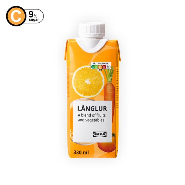IKEA Singapore's Swedish Food Market beverages — LÅNGLUR
Fruit- and vegetable smoothie, orange carrot/persimmon added vitamin C, 330ml