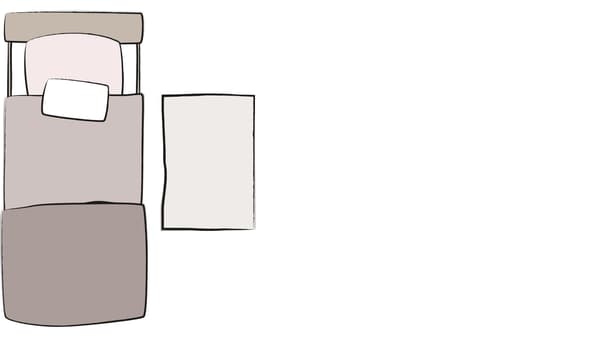 illustration de petit tapis de chevet pour lit une place