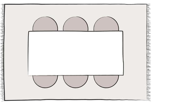 illustration de tapis 6 x 9 pour ensemble de salle à manger