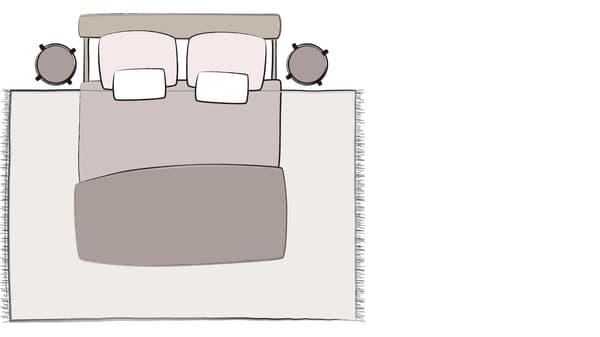 illustration d'un tapis 6 x 9 pour lit double