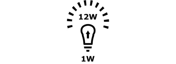 Illustration of a light bulb power consumption