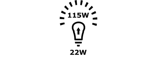 Illustration of a light bulb power consumption