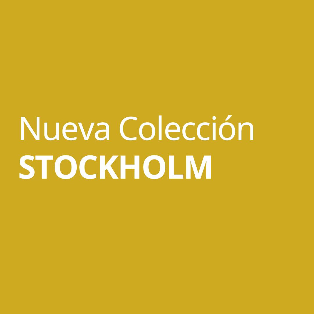 Imagen color mostaza con texto de nueva colección STOCKHOLM
